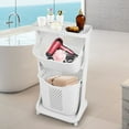 thumbnail image 3 of 50% Off Clear! Dirty Clothes Basket With Wheel Dirty Clothes Storage Basket Storage Bucket Laundry Basket Bathroom Rack, 3 of 9