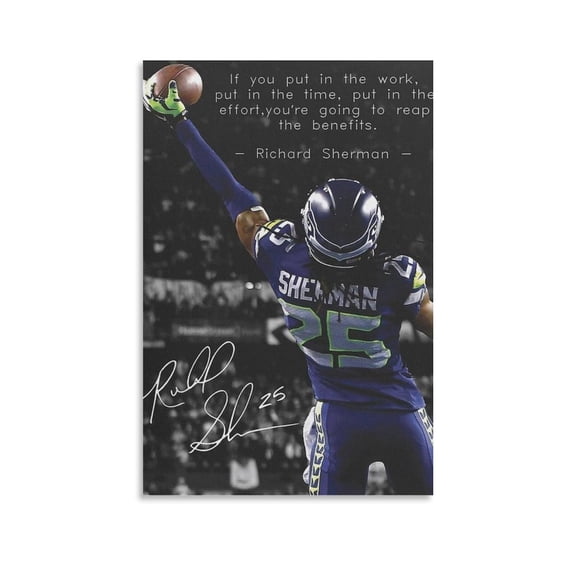 Richard Sherman Canvas Poster Canvas Wall Art Poster Decorative Bedroom Modern Home Print Picture Artworks Posters 16x24inch(40x60cm)