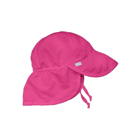 Flap Sun Hat for Baby Girls Sun Protection Large Billed Hat Solid Hot Pink Newborn 0-6 Mths Baby Girl Hat Is Adjustable To Fit Outdoor Hat With Chin Strap and Neck Flap; Pool Beach Baseball