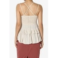 thumbnail image 2 of TheMogan Women's PLUS Cross Strap Smocked Back Crochet Lace Ruffle Peplum Cami Top, 2 of 7