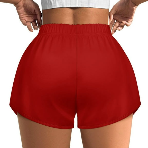 Women's Originals Shorts, Jersey Sports Shorts, Gym Shorts For Women, Dark Candy Apple Red, S, Plus Size Available