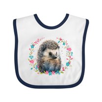 Inktastic Hedgehog Lover Floral Wreath Girls Baby Bib