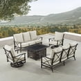 thumbnail image 3 of Black Aluminum Fire Table Set with Two Deep Seating Sofa with Cushions and Two Club Chairs, 3 of 10