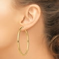 thumbnail image 3 of 925 Sterling Silver Flash Gold Plated Women's 2mm Polished Hinged Tube Hoop Earrings | 55mm, 3 of 4