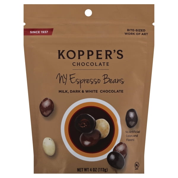 Koppers Chocolate Covered Espresso Beans NY Blend, Assorted Coffee