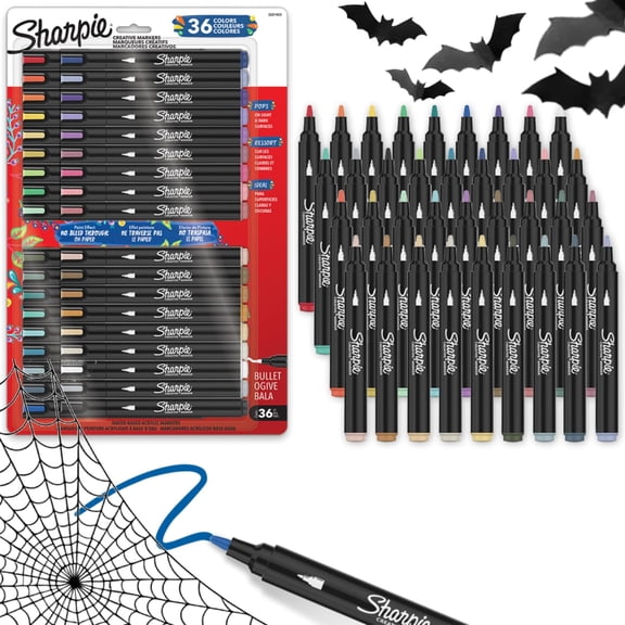 Sharpie Creative Markers Variety Pack, Water-Based Acrylic Paint Markers, Bullet Tip, Assorted, 36 Count