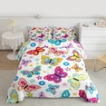 thumbnail image 2 of Castle Fairy Flying Butterflies Full Size Comforter Sets 3-Piece for Female Men,Chic Floral Flowers Bedding Comforter Set,Spring Garden Lightweight Bedding Sets,Luxury Bedroom Decor,Reversible, 2 of 8