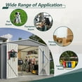 thumbnail image 5 of Aukfa 10 x 10FT Outdoor Storage Shed, Metal Shed Storage, Roof Slope Utility Tool Shed with Door and Padlock for Backyards, Patio Lawns and Outdoor, Gray, 5 of 8