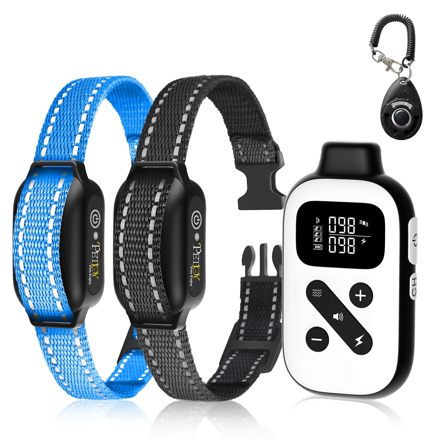 PetJoy 2 in 1 Dog Training Collars for 2 Dogs 3300ft Dog Shock Collar with Remote for Small Medium Large Dogs Anti Barking Collar with 3 Training Modes IPX7 Waterproof Christmas Birthday Gifts