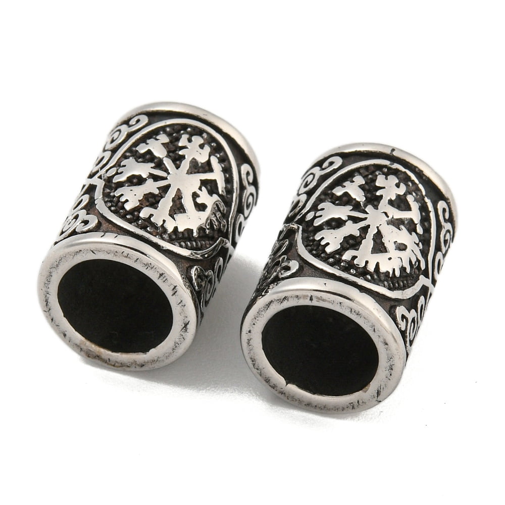 316 Surgical Stainless Steel European Beads Large Hole Beads Beard Beads Hair Beads Column 15x11mm Hole: 8mm