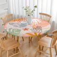 thumbnail image 3 of Oxford Fabric Boho Tablecloth with Waterproof Surface and Elastic Hem, Fits 45-52" Round Table, Great for Kitchen and RV Brunches, 3 of 7