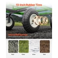 thumbnail image 4 of VEVOR 1200 Lbs Steel Garden Cart, Heavy Duty Pullable Garden Wagon Yard Cart, 2 in 1 Outdoor Metal Utility Wagon Yard Trailer with 13" All Terrain Tires, Mesh Removable Sides and 180°Rotating Handle, 4 of 10