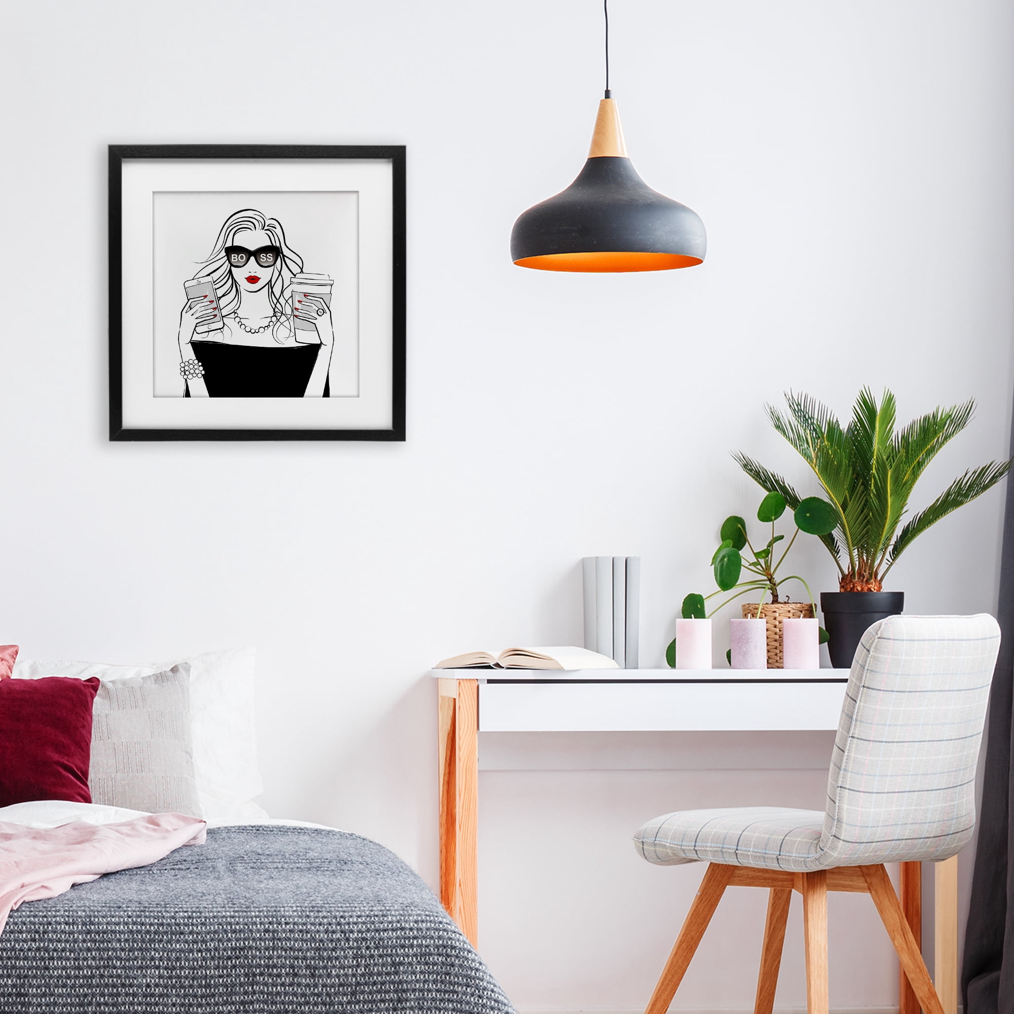 Stupell Industries Chic Boss Morning Coffee Moment Black Framed Print Under Glass, design by Martina Pavlova