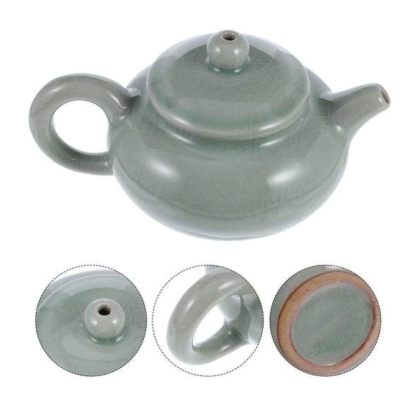 Homoyoyo Green Ceramic Teapot with Ink , 1 Piece - Perfect for Home, Office, and Back to School Use