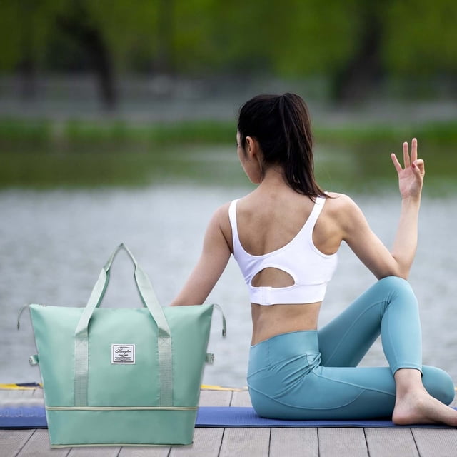 Bolsa de deporte expandible para gimnasio, ideal para viajes de fin de semana, con gran capacidad y separación para ropa seca y húmeda. Bolsa de viaje para hombres y mujeres, perfecta para gimnasio,