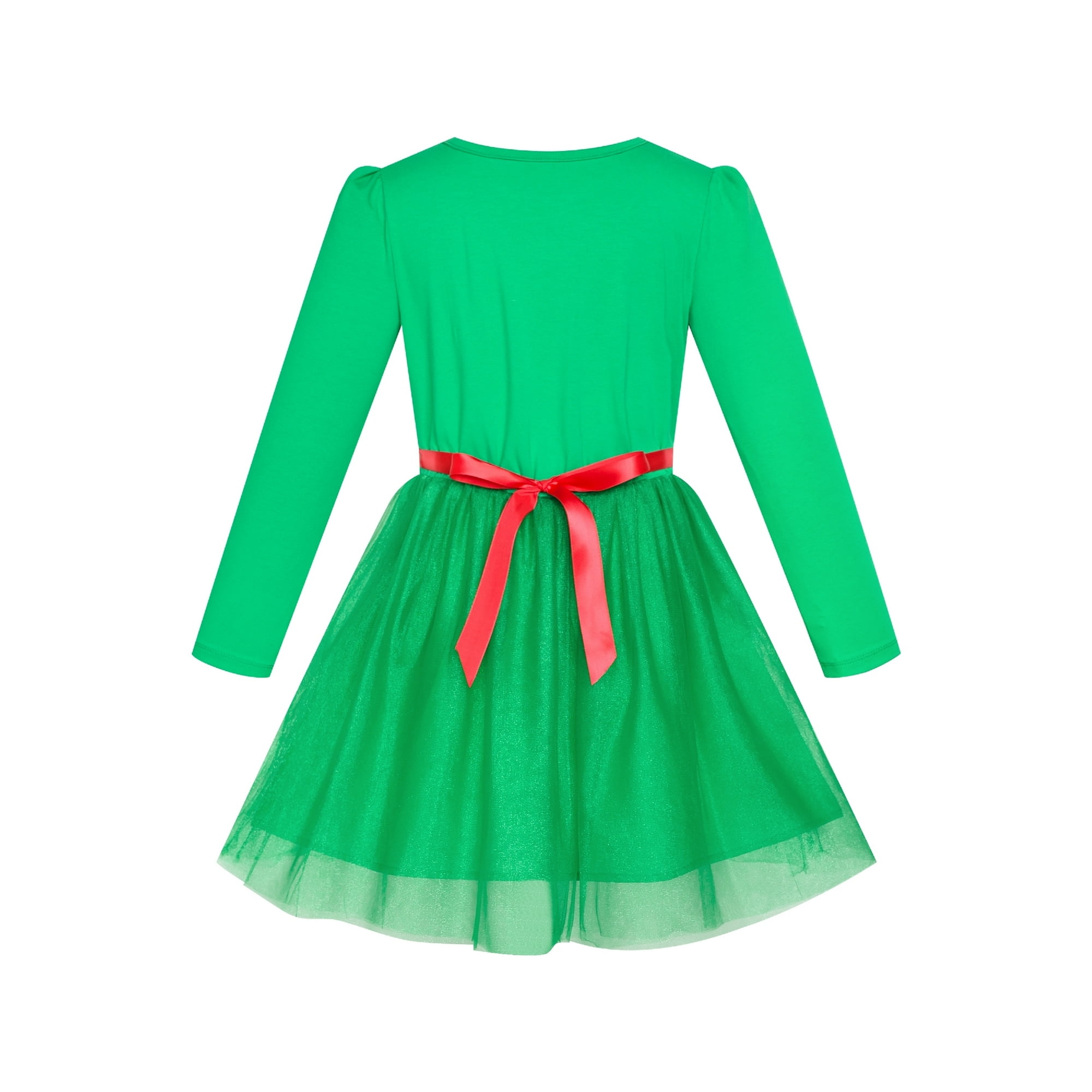 Girls Dress Christmas Santa Snow Long Sleeve Holiday Dress 6 Years