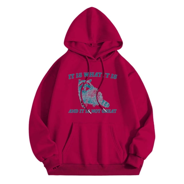 WEAIXIMIUNG Robe Sweat-Shirt Surdimensionnée Imprimé Mignon Manches Tombantes avec Poche