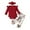 Red, variant on Coming Home Outfit Girl Newborn Fall 3 Piece Knit Cute Clothes Set Flutter Long Sleeve Romper Floral Trousers Headband, Green, 0 Months