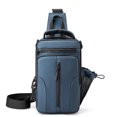 thumbnail image 1 of Nuevo bolso de pecho multifuncional para hombre, bolso de hombro de nailon, mochila pequeña de tela espacial impermeable, azul, 1 of 5