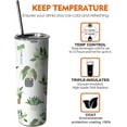 thumbnail image 2 of Plant Print Skinny Tumbler With Lid and Straw - 20 oz Insulated Stainless Steel pot plant Travel Cup - Double Wall Coffee Mug - Birthday Gifts for Mom, Sister, Friends, Women, 2 of 6