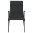 thumbnail image 2 of vidaXL Chaises de Jardin 4 Pcs Acier et Textilène Noir, 2 of 4