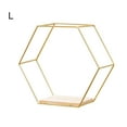 thumbnail image 2 of Travelwant Geometric Hexagon Shaped Mounted Floating, Home Decor, Metal Wire and Rustic Wood Wall Storage Shelves for Bedroom, Living Room, Bathroom, Kitchen and Office, 2 of 7