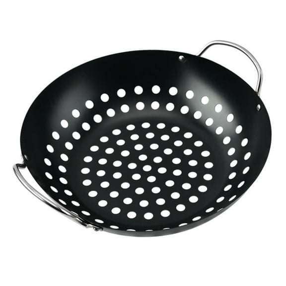 Barbecue Plate Fruit and Vegetable Basket Steak Plate Bbq Baskets for Grilling Net Grilling Accessories Propane Black Carbon Steel