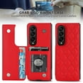 thumbnail image 6 of for Samsung Galaxy Z Fold 3 Wallet Case with Credit Card Holder, Elegant Folding Premium PU Leather Magnetic Clasp Kickstand Protective Cover Women Girls for Samsung Galaxy Z Fold 3 - Red, 6 of 9