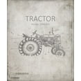 thumbnail image 2 of LightBoxJournal 26x30 Gold Ornate Wood Framed with Double Matting Museum Art Print Titled - Industrail Farm Tractor Blue Print_BW2, 2 of 4