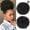 Natural Black #1B, variant on Afro Puff Clip On Synthetic Ponytail Extension for Black Women, 80gram Short Kinky Bun for Natural Hair