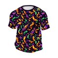 thumbnail image 4 of Ceisia Men's Loose Fit Mardi Gras Stripe T-shirt Short Sleeve Round Neck Festival Casual Daily Summer Tee Tops Purple XXXL Gifts, 4 of 7