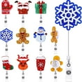 thumbnail image 2 of Nouveau Design Porte-Badge de Noël en Acrylique Pailleté Rétractable avec Clip Rotatif à 360° pour Alligator, 2 of 7