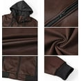thumbnail image 4 of Neiku Mens Zipper Hoodie Casual Hooded Sweatshirt Fleece Jacket Coffee-L, 4 of 6
