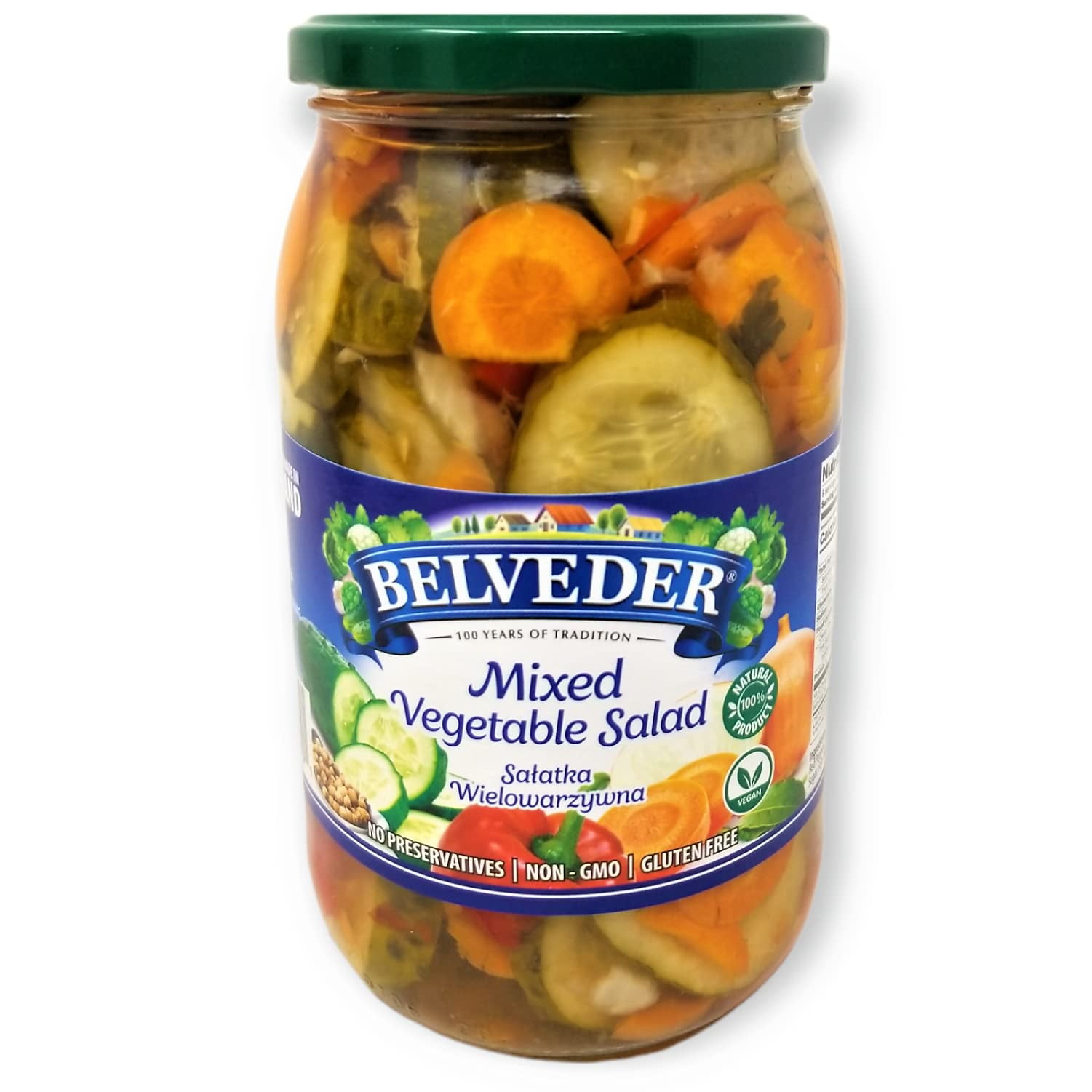 Belveder Mixed Vegetable Salad 31.74 oz 900g Vegan Non-GMO Gluten-Free Pack of 1