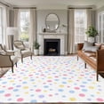 thumbnail image 2 of Polka Dots Area Rugs 5x7 ft Blue Pink Yellow Point White Background Modern Art Washable Rug Non Slip Indoor Carpet Absorbent Floor Mat for Living Room Bedroom Dining Room, 2 of 9