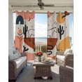 thumbnail image 6 of Western Boho Blackout Curtains for Bedroom Living Room Darkening Curtains 54 Inch Long Modern Abstract Horse Cactus Plant Offwhite Short Curtain for Small Window Treatment Grommet Drapes 52"x54"x2, 6 of 9