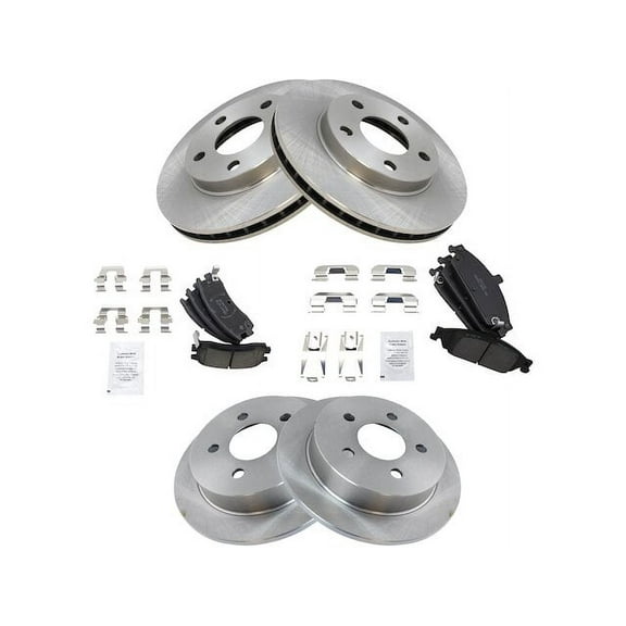 Front and Rear Brake Pad and Rotor Kit - Compatible with 1999 - 2004 Oldsmobile Alero 2000 2001 2002 2003
