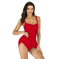 thumbnail image 6 of Women's One Piece Skirt Swimsuit Ruched Retro Swimdress Bathing Suit, 6 of 9