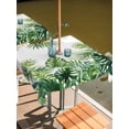 thumbnail image 2 of Outdoor Tablecloth with Umbrella Hole for Patio/Picnic/Party/Camping, Summer Tropical Waterproof Table Cloth Square Cover Washable, Pastoral Palm Trees Botanical Leaves (60"x 60"), 2 of 9