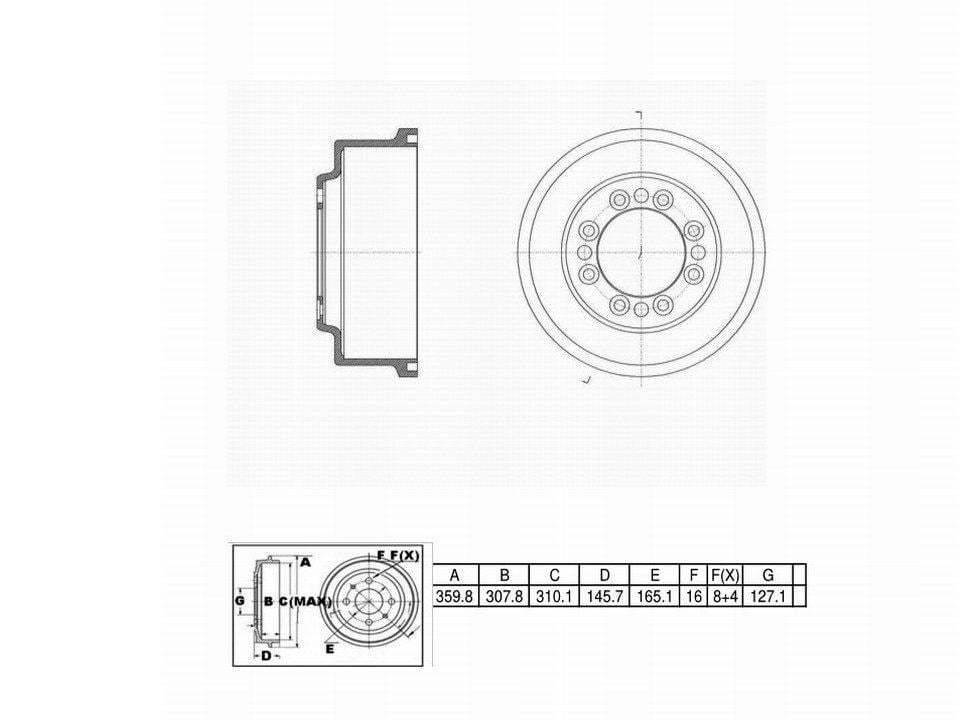 Winstop Brake Drum, Rear WS236559, Ford F-350 Super Duty 2001-1999