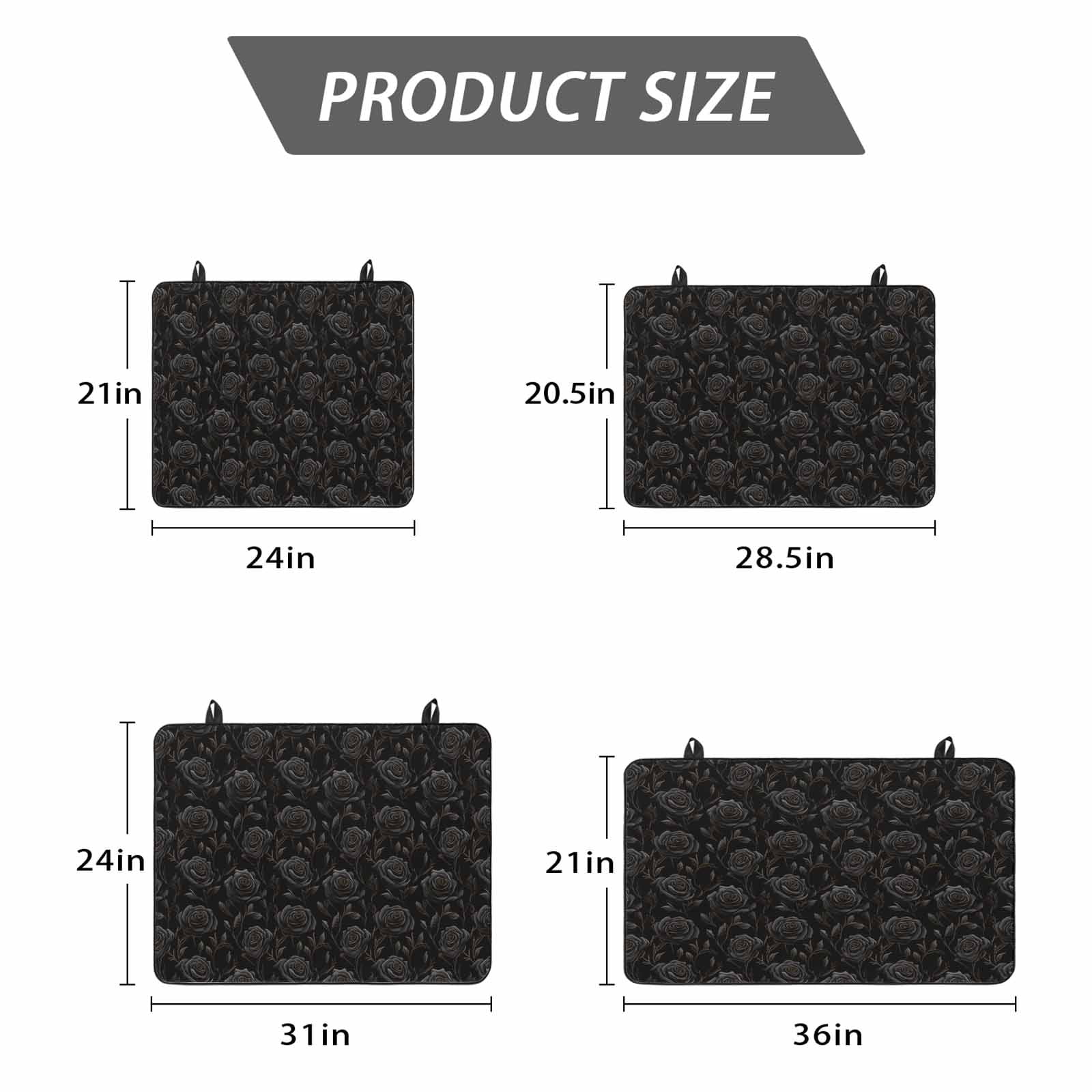 Black Flower, Stove Top Cover for Electric Stove, Heat-proof & Non Slip Glass Top Stove Cover Protector, Abstract Vintage Botanical Floral Plant Kitchen Flat Cooktop Rubber Mat 24x21 Inches