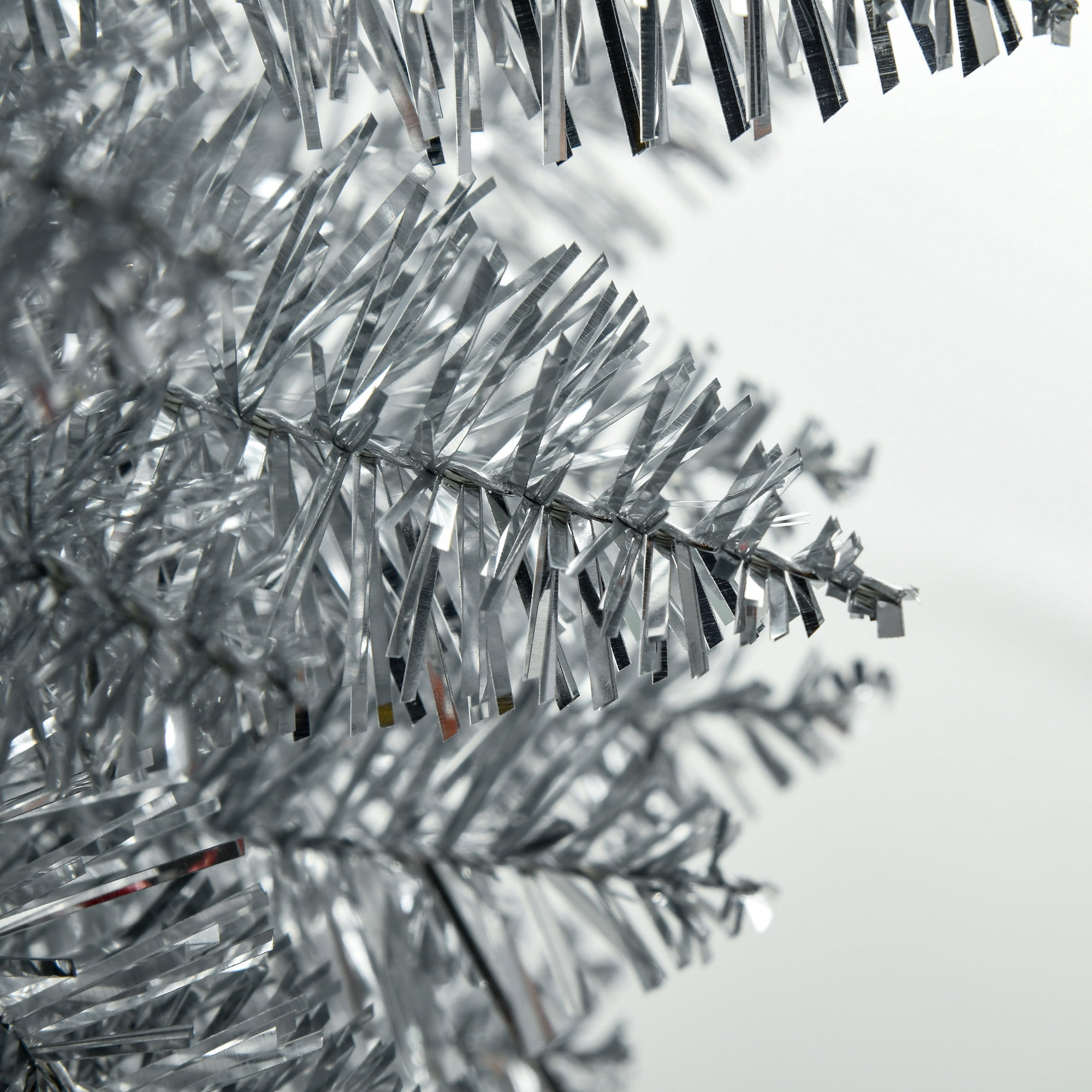 Astoutdoor Artificial Christmas Tree, Silver, Plastic, 7 ft Pencil Style with 499 Tips