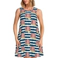 thumbnail image 1 of Vsdgher Robes d'Été Imprimé Maïs Soufflé pour Femmes Robe de Plage Décontractée Col en U Sans Manches Robe d'Été Ample avec Poche, 1 of 7