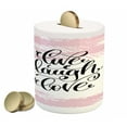 thumbnail image 1 of Live Laugh Love Piggy Bank, Abstract Pink Toned Brush Strokes Backdrop with Hand Lettering Words, Ceramic Coin Bank Money Box for Cash Saving, 3.6" X 3.2", Blush Black White, by Ambesonne, 1 of 4