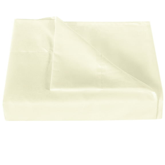 Ntbay Premium 1800 Series Microfiber California King Flat Sheet with 4 inches Hem, Ultra Soft and Breathable Top Sheet, 108x102 inches, Ivory