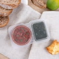thumbnail image 6 of Plastic Condiment Cups with Lids, Divided Snack Containers, Disposable Clear Cups with Lids, to Go Food Containers, 15 Pc, Two Compartment, Takeaway Food Sauce, Clear Plastic, 6 of 9