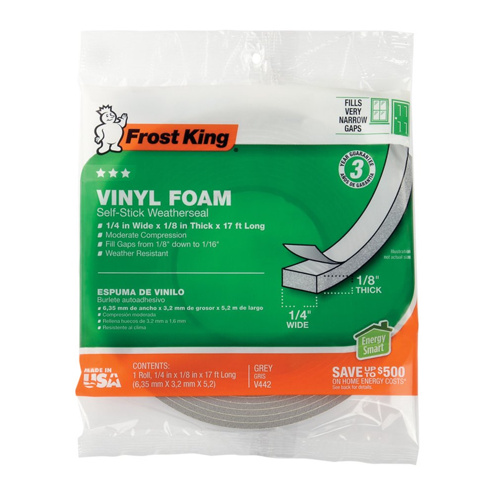 Frost King V442H Vinyl Foam Tape Closed Cell Moderate Compression