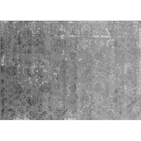 Ahgly Company Indoor Rectangle Oriental Gray Industrial Area Rugs, 4' x 6'