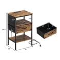thumbnail image 4 of Giantex Nightstand w/Charging Station, End Table w/Fabric Drawer, 2 AC Outlets, USB and Type-C Port, Brown, 4 of 7