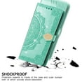 thumbnail image 4 of Wallet Case for Motorola Moto G Power 5G 2024, Glitter PU Leather Magnetic Closure Handbag Embossed Case Kickstand Card Holder Slots with Wrist Strap TPU Shockproof Flip Cover RFID Blocking, Green, 4 of 9